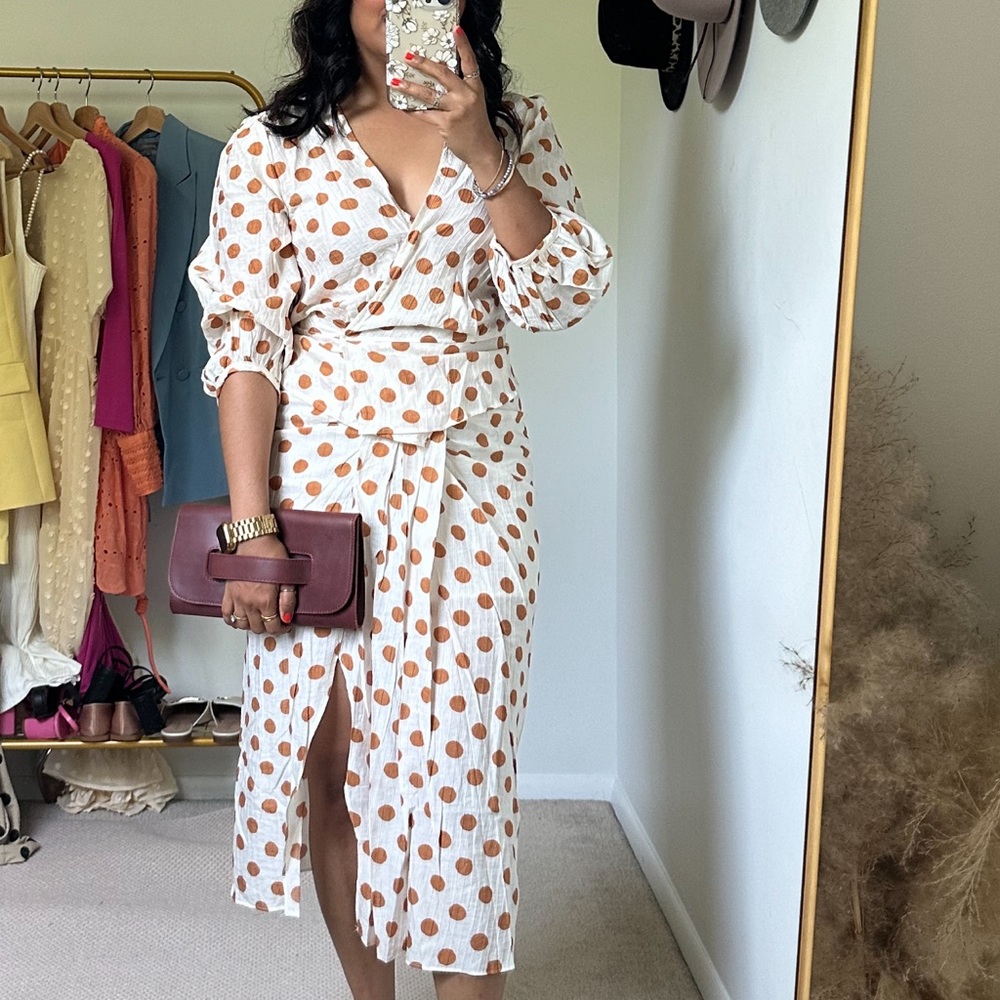 Mango polka dot two pleated piece set